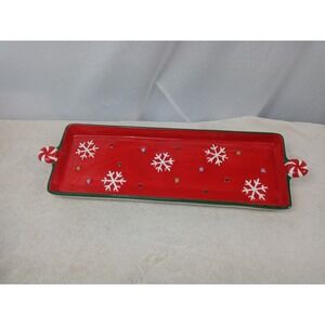 Style Eyes Baum Bros Christmas Snowflake Peppermint Candy Tray Serving Platter